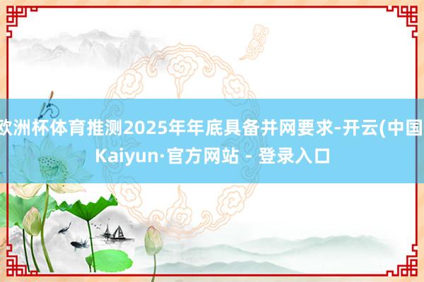 欧洲杯体育推测2025年年底具备并网要求-开云(中国)Kaiyun·官方网站 - 登录入口