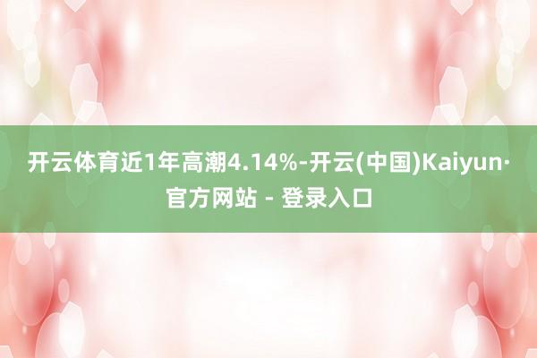 开云体育近1年高潮4.14%-开云(中国)Kaiyun·官方网站 - 登录入口
