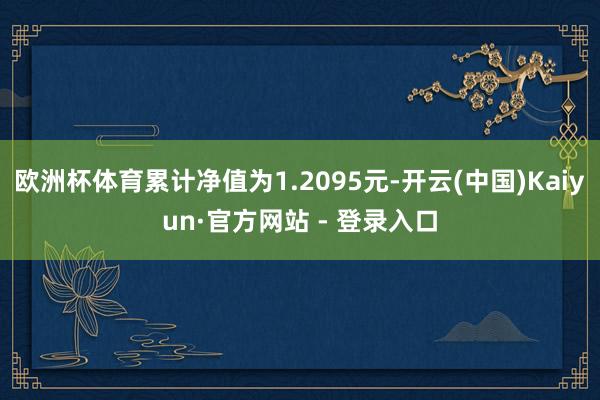 欧洲杯体育累计净值为1.2095元-开云(中国)Kaiyun·官方网站 - 登录入口