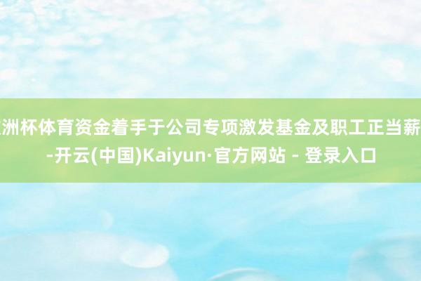 欧洲杯体育资金着手于公司专项激发基金及职工正当薪酬-开云(中国)Kaiyun·官方网站 - 登录入口