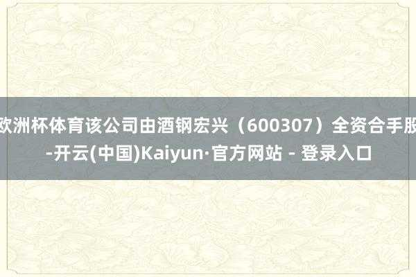 欧洲杯体育该公司由酒钢宏兴（600307）全资合手股-开云(中国)Kaiyun·官方网站 - 登录入口