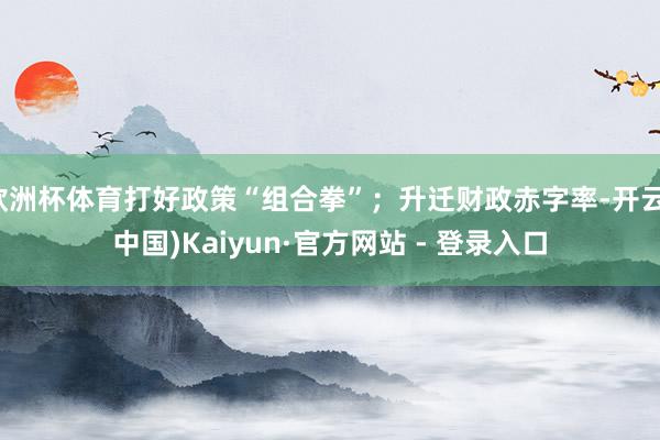 欧洲杯体育打好政策“组合拳”；升迁财政赤字率-开云(中国)Kaiyun·官方网站 - 登录入口