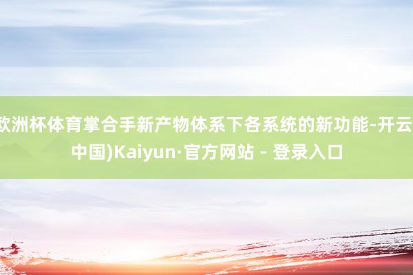 欧洲杯体育掌合手新产物体系下各系统的新功能-开云(中国)Kaiyun·官方网站 - 登录入口