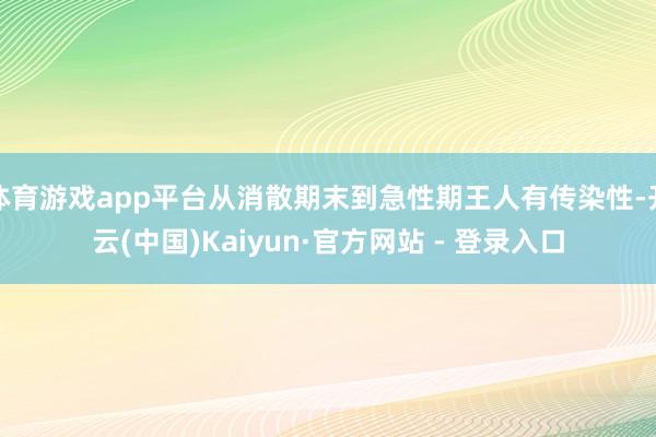 体育游戏app平台从消散期末到急性期王人有传染性-开云(中国)Kaiyun·官方网站 - 登录入口