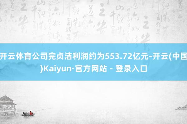 开云体育公司完贞洁利润约为553.72亿元-开云(中国)Kaiyun·官方网站 - 登录入口