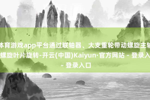 体育游戏app平台通过联轴器、大支重轮带动螺旋主轴、螺旋叶片旋转-开云(中国)Kaiyun·官方网站 - 登录入口
