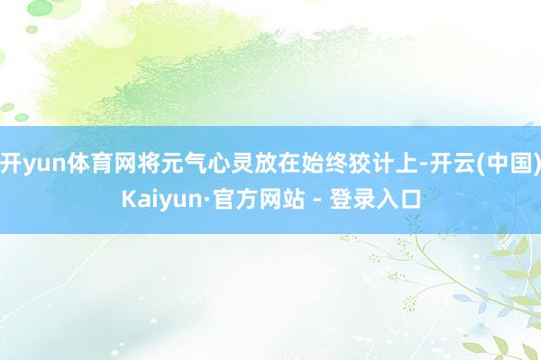 开yun体育网将元气心灵放在始终狡计上-开云(中国)Kaiyun·官方网站 - 登录入口