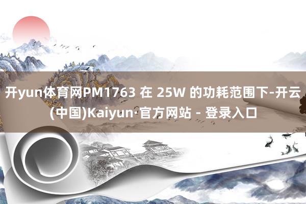 开yun体育网PM1763 在 25W 的功耗范围下-开云(中国)Kaiyun·官方网站 - 登录入口