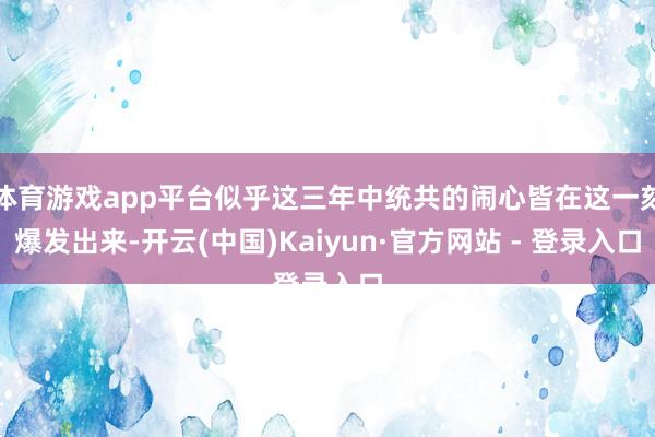 体育游戏app平台似乎这三年中统共的闹心皆在这一刻爆发出来-开云(中国)Kaiyun·官方网站 - 登录入口